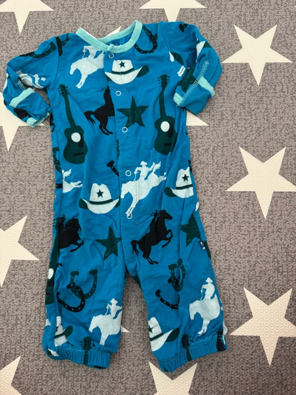 Kickee Pants Cowboy Print Kids One-Piece Romper